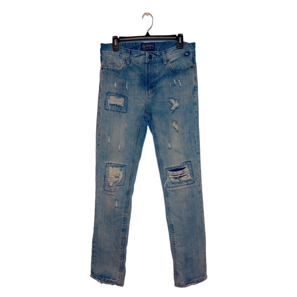 American Rag Men's Blue Jeans 31W 32L Straight Fit Distressed Light Wash - Picture 1 of 6